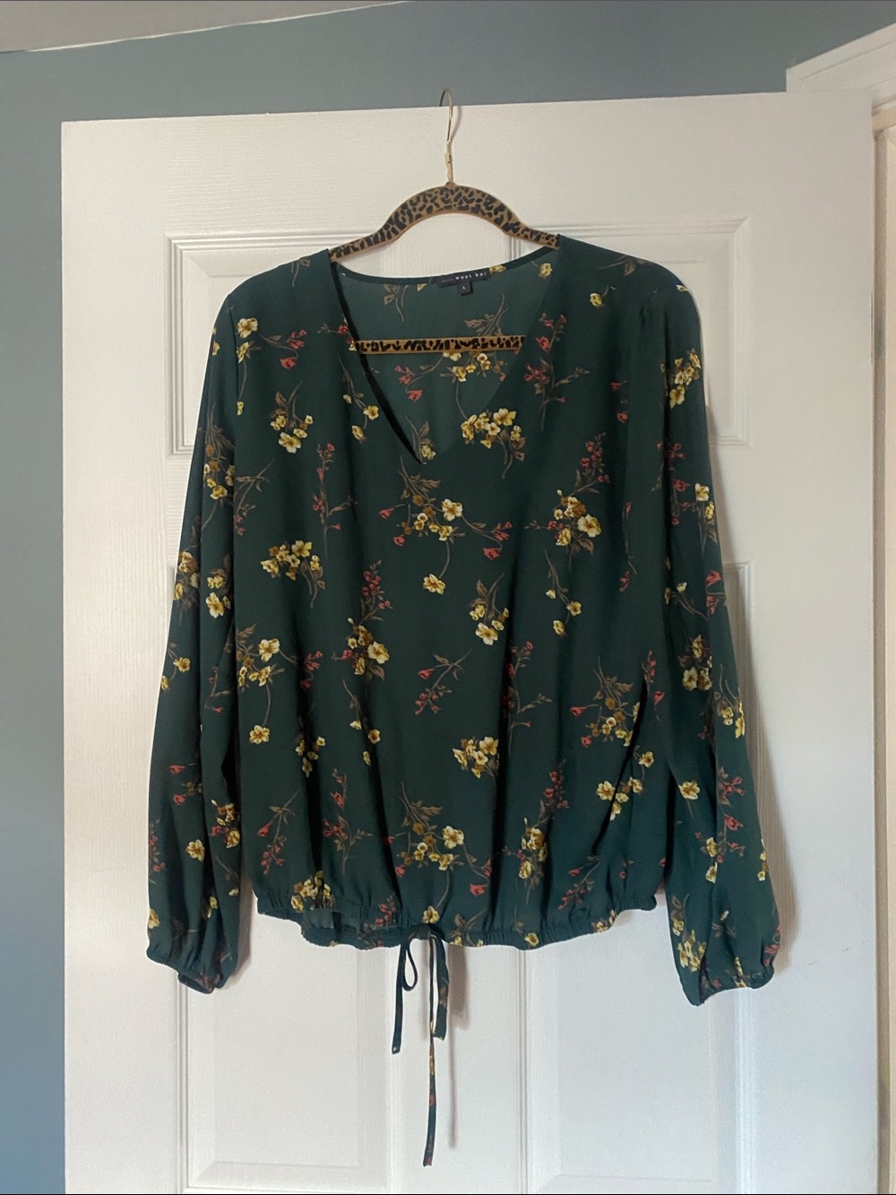 West Kei Dark Green Floral V-Neck Tunic